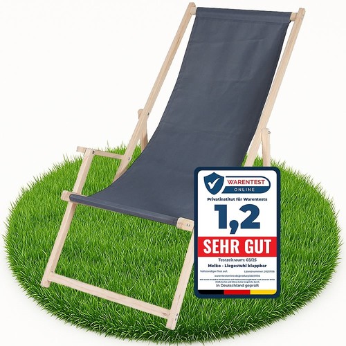 Strandliege mit armlehne holz - mit,